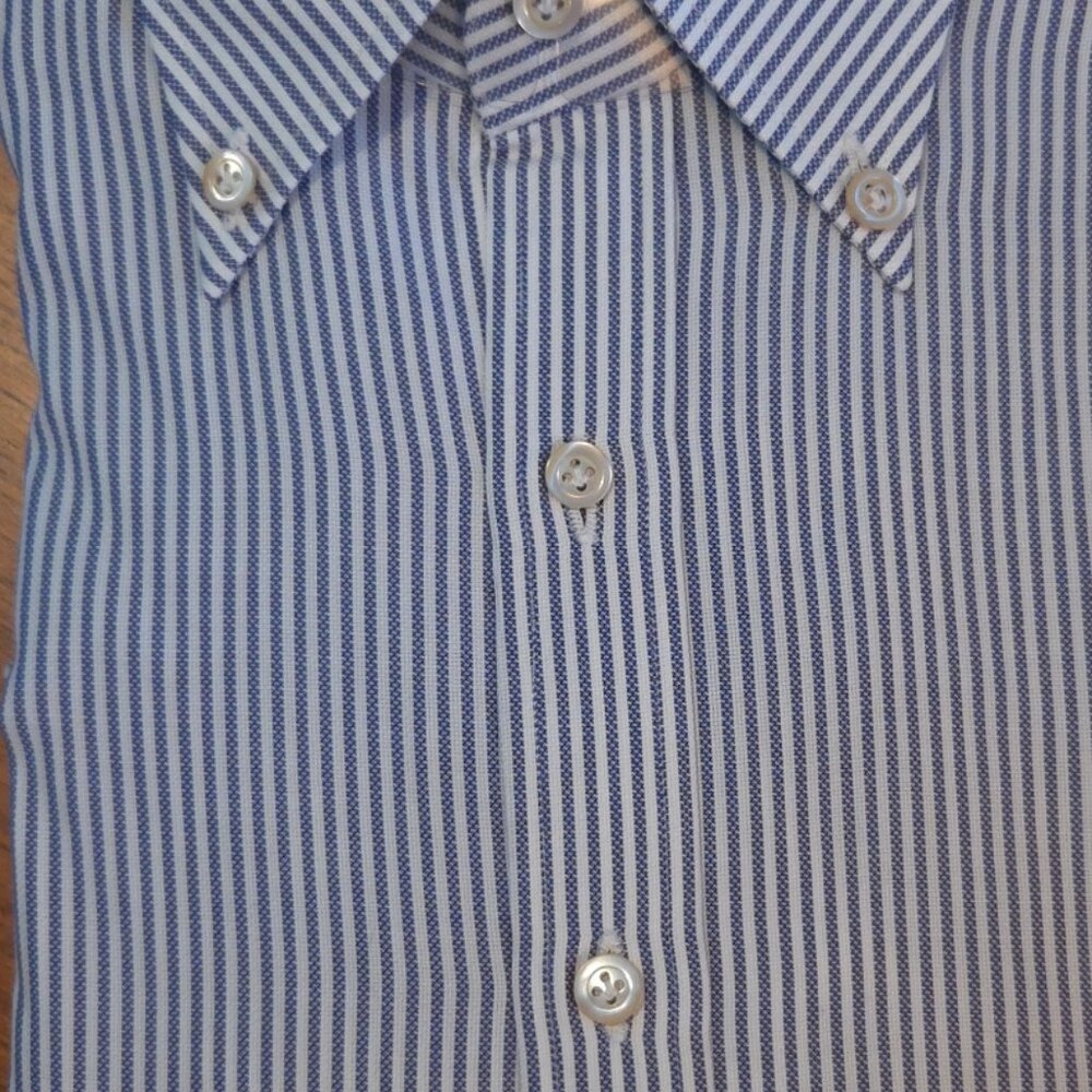 Oxxford Hand Made Striped Dress Shirt - Unique - Picture 8 of 11